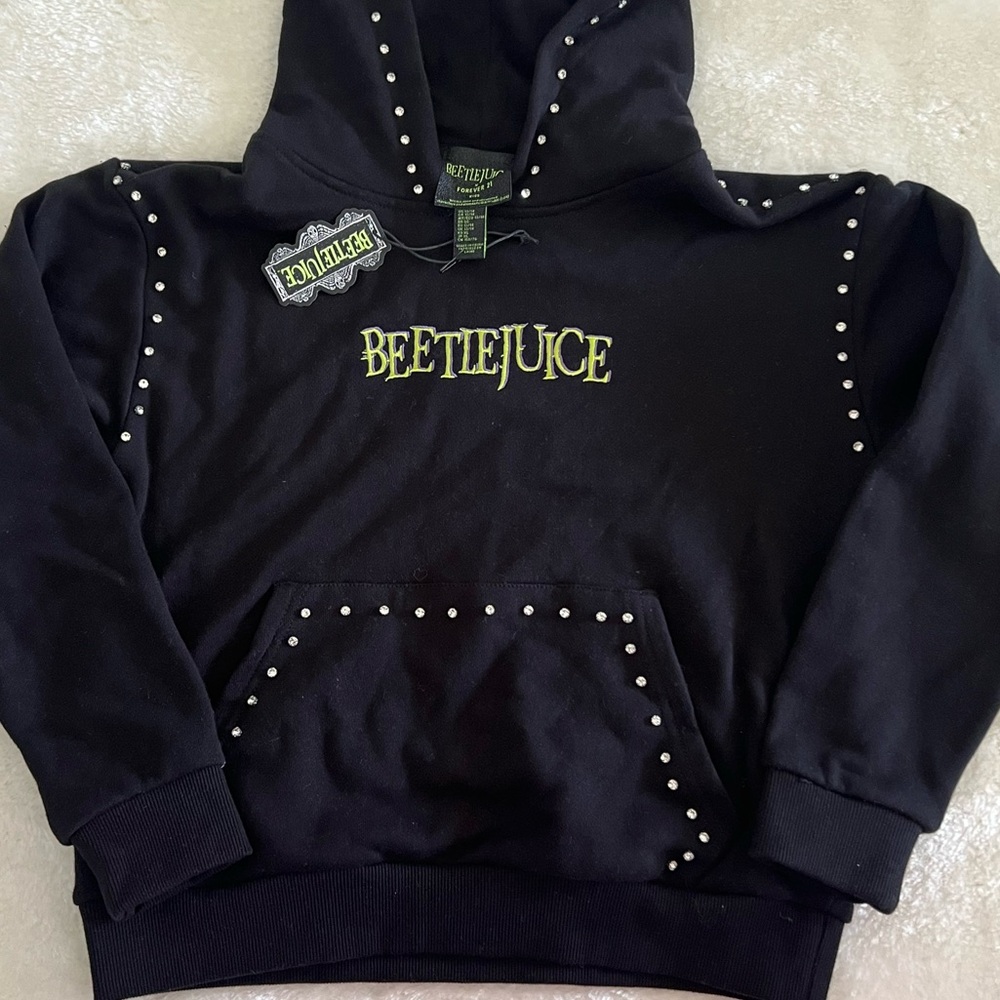 Forever 21 X Beetlejuice Rhinestone Hoodie - Picture 2 of 8